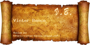Vinter Bence névjegykártya