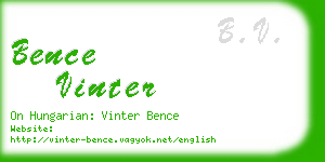 bence vinter business card